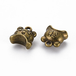 Breloque en alliage de style tibétain&nbsp;TIBEP-N010-013AB-RS