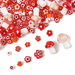 156 Stück 11 Stile handgemachte Millefiori-Glasperlenstränge&nbsp;LAMP-FS0001-29