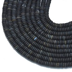 Mattierte natürliche schwarze Achatperlenstränge&nbsp;G-K389-C01-01