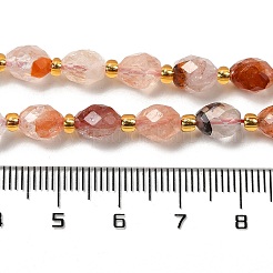 Fili di perle di quarzo ferruginoso naturale&nbsp;G-H297-C13-01