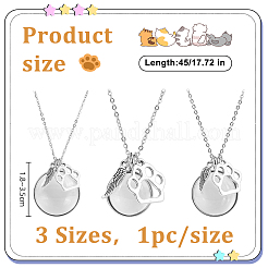 3 collier pendentif en chaîne de câble en acier inoxydable 304&nbsp;NJEW-DR00015