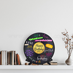 1 Set Kunststoff-Schallplatten mit Schallplattenständer&nbsp;AJEW-TN0001-05