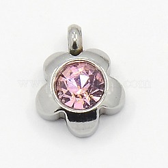201 Charm-Anhänger aus Edelstahl mit Strassen&nbsp;RB-M030-M