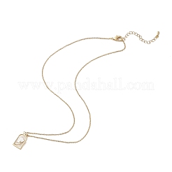 Arco con fiore collane ciondolo smalto ottone&nbsp;NJEW-H051-06G