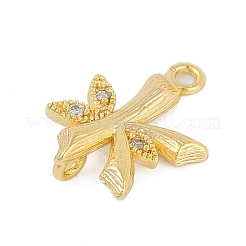Connettori con lettere in strass di cristallo in ottone&nbsp;KK-S395-06G-K