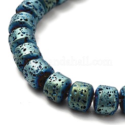 Fili di perle di roccia lavica naturale elettrodeposta&nbsp;G-G984-06D