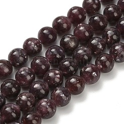 Natürliche Lepidolith / lila Glimmer Steinperlen Stränge&nbsp;G-H335-B03-6mm-A