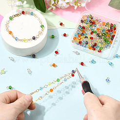 240 Stück 10 Farben Glasverbinder Charms&nbsp;PALLOY-SW00087