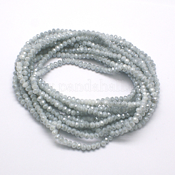 Abalorios de vidrio electrochapado de imitación jade&nbsp;X-EGLA-J047-3x2mm-F04