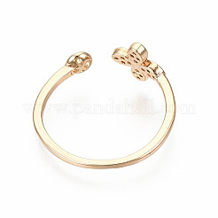 Messing Micro Pave klar Zirkonia Peg Bails Manschette Fingerring Einstellungen&nbsp;KK-S360-014-NF