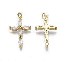 Pendentifs en laiton zircon cubique transparent&nbsp;KK-R133-008G-NF