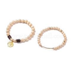 Ensemble de bracelets extensibles à breloque arbre de vie pour femme&nbsp;BJEW-JB08343