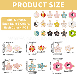 72pcs 18 Stil Legierung Emaille Charms charm&nbsp;ENAM-PH0001-91
