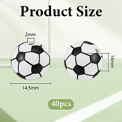 40 pièce de perles focales rondes en silicone imprimées&nbsp;SIL-OC0001-24E