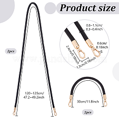 2 Stück 2 Stile PU-Leder-Taschenverlängerungsketten&nbsp;FIND-PH0023-61A