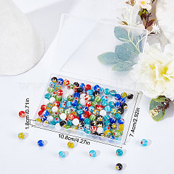 160 Stück 8 Farben handgemachte Millefiori Bunte Malerei Perlen Stränge&nbsp;LAMP-SC0001-14