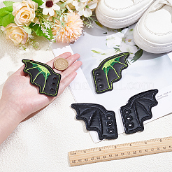 2 Paar 2 Stile Halloween Kunstleder Schuhschnalle für DIY Schuhzubehör&nbsp;AJEW-GF0011-82A