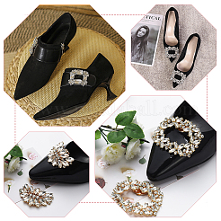 4 Stück 2 Stile Glas-Strass-Schuhdekoration&nbsp;AJEW-WR0002-39