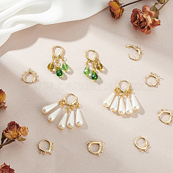 12 pieza de accesorios para pendientes de aro de latón de 3 estilos&nbsp;KK-BC0012-37