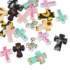 20 Stück 10 Stile Kreuz-Silikon-Fokalperlen&nbsp;SIL-TA0002-78