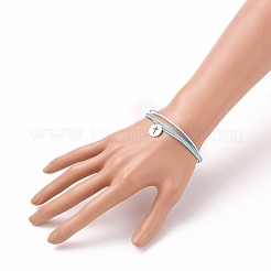 Pulseras trenzadas de cordón de poliéster encerado&nbsp;BJEW-JB05663-02