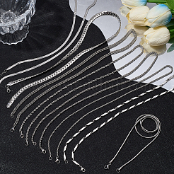 8 set di collane con catena in acciaio inossidabile da 8 stili&nbsp;NJEW-SC0001-61