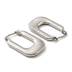 Pendientes de aro rectangulares de acero inoxidable 304 que no se deslustran para mujer&nbsp;EJEW-F319-01P