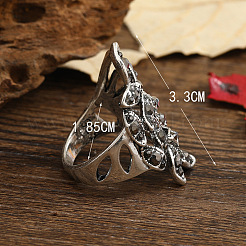 Bagues en alliage de zinc avec micro pavé de zircones cubiques&nbsp;QX9437