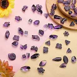 80 perles de verre transparentes de couleur dégradée&nbsp;GLAA-SZ0002-26D