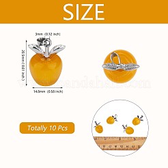 10 pz pendente di fascino della pietra preziosa della mela cristallo di quarzo guarigione ciondoli in pietra naturale rosa fibbia in argento per gioielli collana orecchino fare artigianato&nbsp;JX525G
