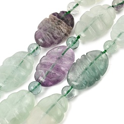 Fili di perle intagliate in fluorite arcobaleno naturale&nbsp;GG-CBA0487-D01-24x16mm