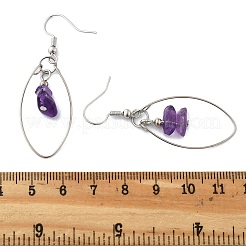 Natürlichen Amethyst Ohrringe&nbsp;EJEW-JE02150-03