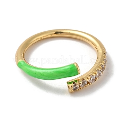 Anelli aperti da donna con placcatura in ottone e zirconi cubici&nbsp;RJEW-S407-04C