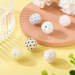 6 Stück 6 Farben handgemachter Polymer Clay Strass mit Gänseblümchenblüte aus Harz&nbsp;CLAY-TA0001-97