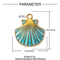 304 Edelstahl-Emaille-Anhänger&nbsp;STAS-OY015-32G-02