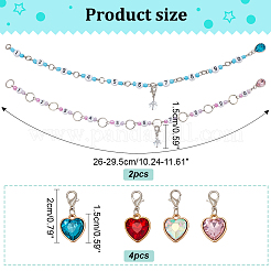 6 pièces coeur larme bricolage outils de tricot ensembles&nbsp;HJEW-AB00714