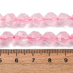 Facettierte natürliche Rosenquarz Edelstein Perlenstränge&nbsp;G-J331-02-8mm