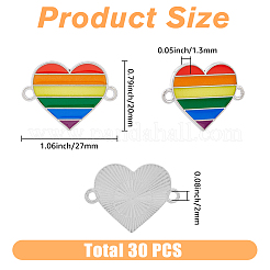 30 Stück regenbogenfarbene Emaille-Verbindungsanhänger aus Legierung&nbsp;ENAM-HY0001-15