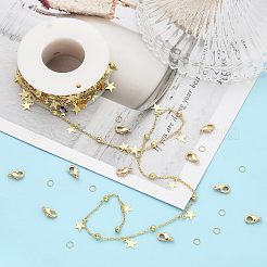 Kit para hacer pulseras y collares con cadenas de satélite con cuentas de estrella&nbsp;DIY-CA0005-09