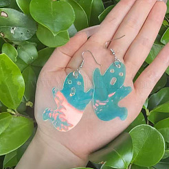 Boucles d'oreilles pendantes en fer et acrylique pour femmes&nbsp;WG91C07-01