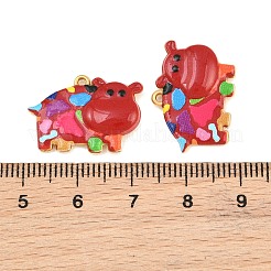 Anhänger aus bedrucktem Edelstahl 304 mit Emaille&nbsp;SA-CBADC81-08G-05