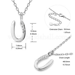 Colliers avec pendentif initial en argent sterling plaqué rhodium&nbsp;JN917A
