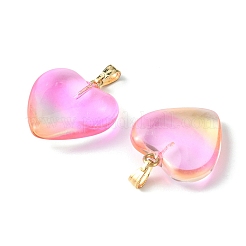 Pendentifs en verre transparent deux tons&nbsp;GLAA-YW0003-02D