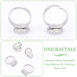 DIY Rohling Kuppel 304 Edelstahl verstellbaren Ring Herstellungssatz&nbsp;DIY-UN0055-96