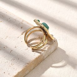 Natürliche Karneol & Jade Fingerringe&nbsp;STAS-Z112-03G