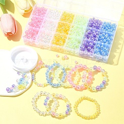DIY-Kits zur Herstellung von Armbändern aus runden transparenten Acrylperlen&nbsp;DIY-FS0008-17