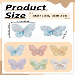 12 Stück Kostümzubehör aus Polyester-Spitzenstickerei in 6 Farben&nbsp;DIY-LP0003-58