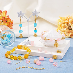 3 Sets 3 Stile DIY Bunte Malerei Perlen & Legierung Anhänger & Link & Perlenkappen Schmuck Zubehörse Kits&nbsp;DIY-TA0011-60