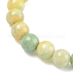 Braccialetti elasticizzati da donna con perline di vetro craquelé opaco da 10 mm&nbsp;BJEW-PH01823-16