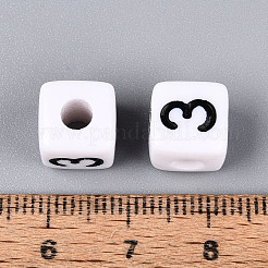 Opaques perles grands trous européens acryliques&nbsp;SACR-N020-01B-04